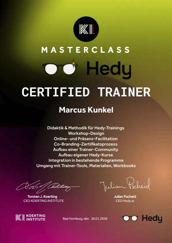 Hedy Certified Trainer — Körting Institut