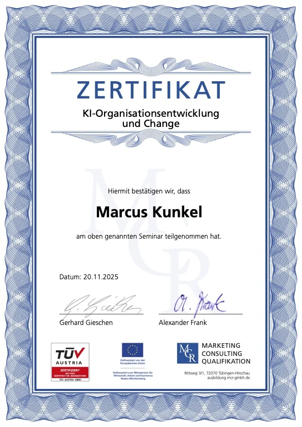 KI-Organisationsentwicklung und Change — MCR / TÜV Austria
